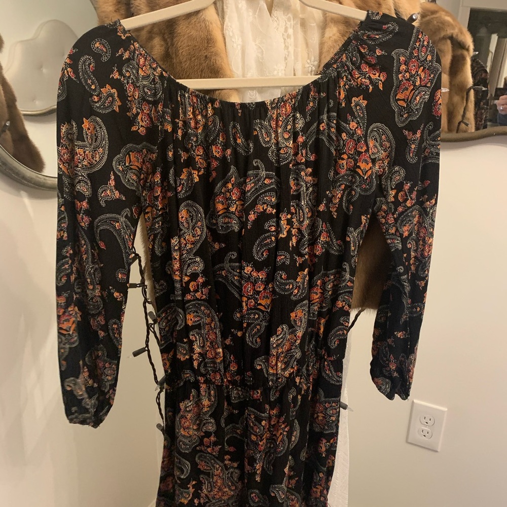 Black paisley romper